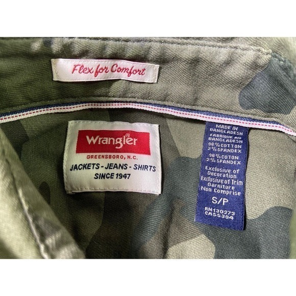Wrangler Camouflage Slim Fit Flex Comfort Long Sleeve Button Up Women S/P NWT - Picture 5 of 12